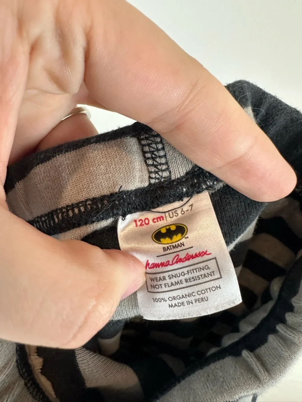 Hanna Andersson Black Gray 100% Orgaic Cotton Batman Pajama Top Short Set 6 7